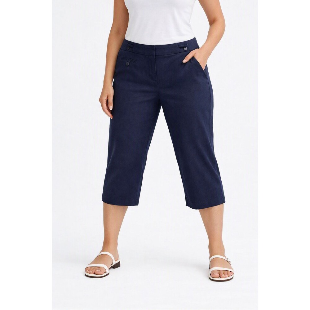 Dressbarn Capri Pants Navy Blue Size 18W Polyester/Spandex/Rayon Blend Y2K